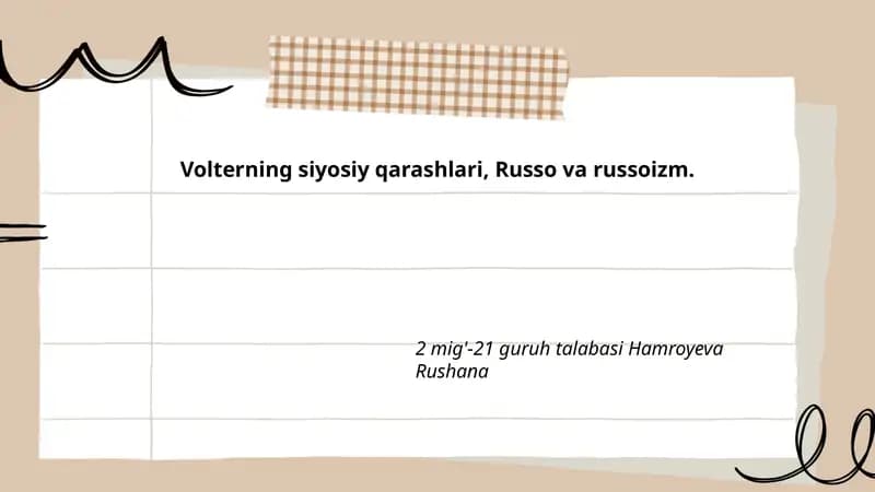 Volterning siyosiy qarashlari va ma'rifatparvarlik