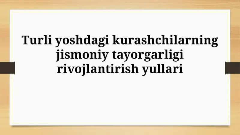 Kurashchilarning jismoniy tayyorgarligi