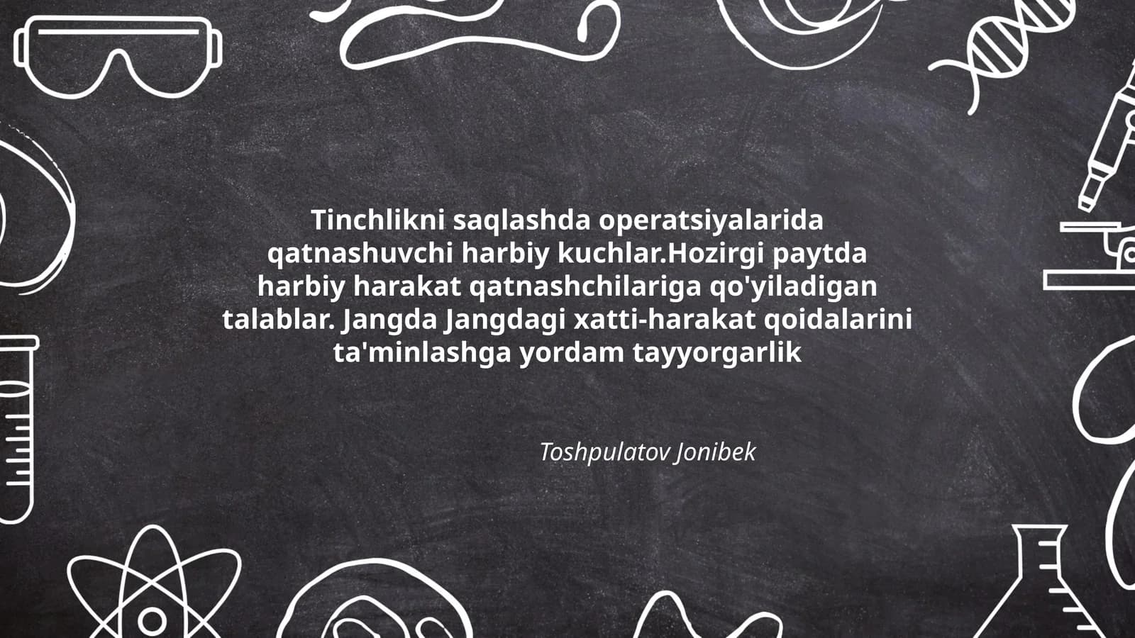 Jangdagi xatti-harakat qoidalarini ta'minlashga yordam tayyorgarlik