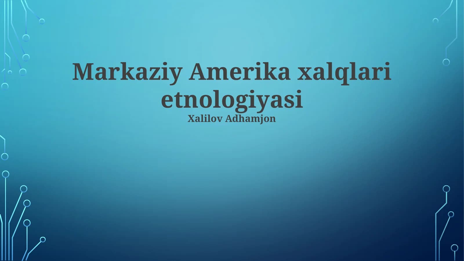 Markaziy Amerika xalqlari etnologiyasi