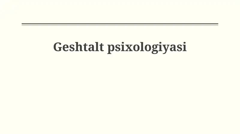 Gestalt psixologiyasi
