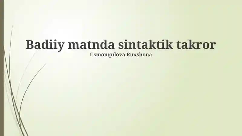 Sintaktik takrorlash