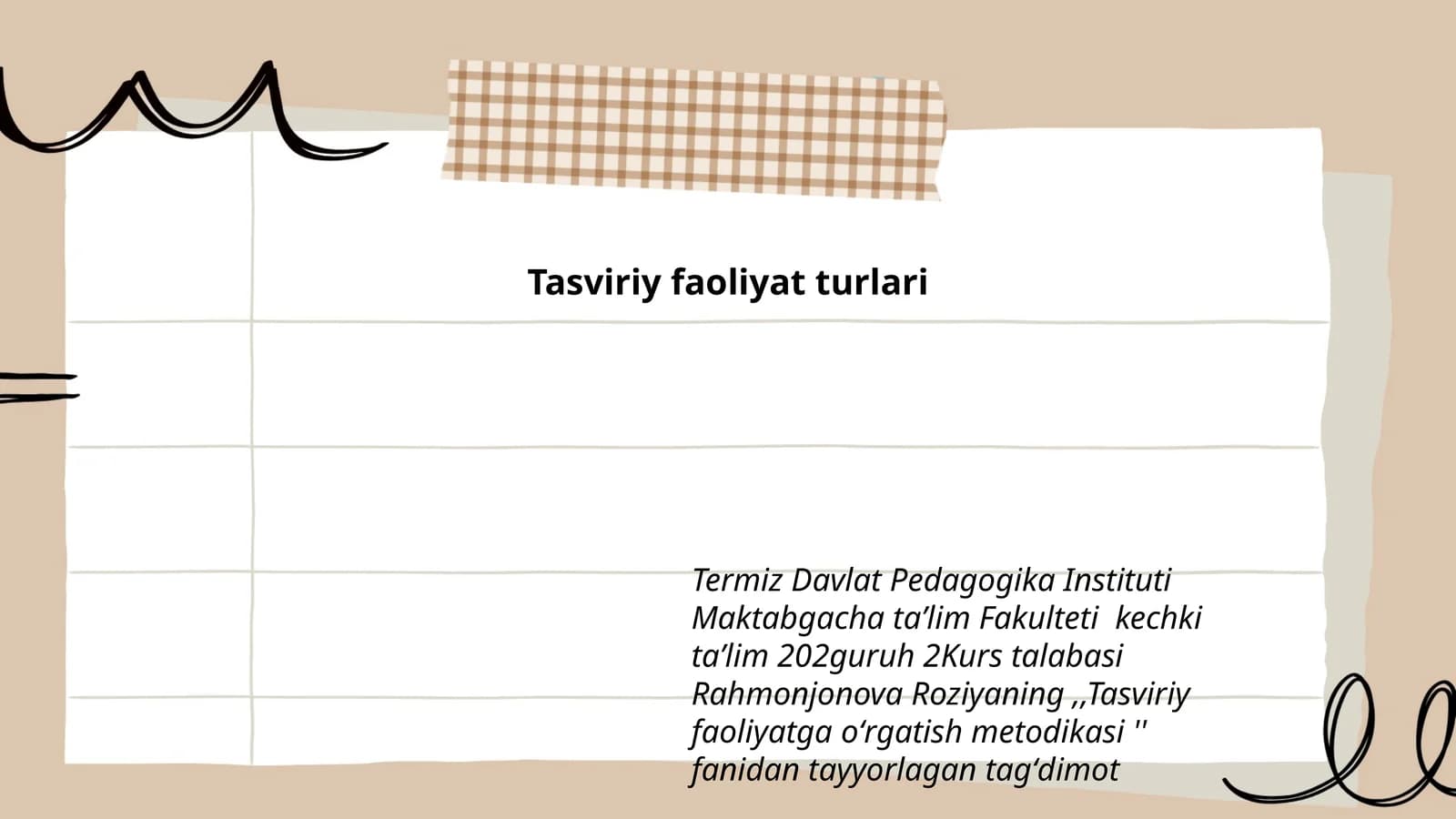 Tasviriy faoliyat turlari