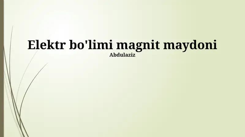 Elektr Xonasi Magnit Maydoni