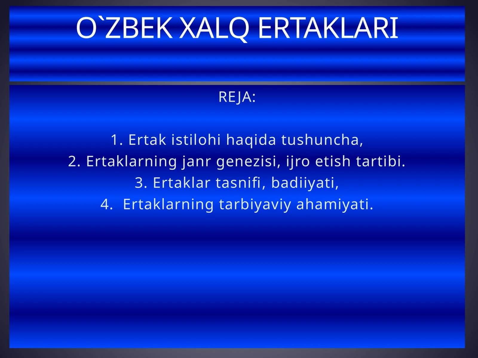 Ertaklar tasnifi va tarbiyasi