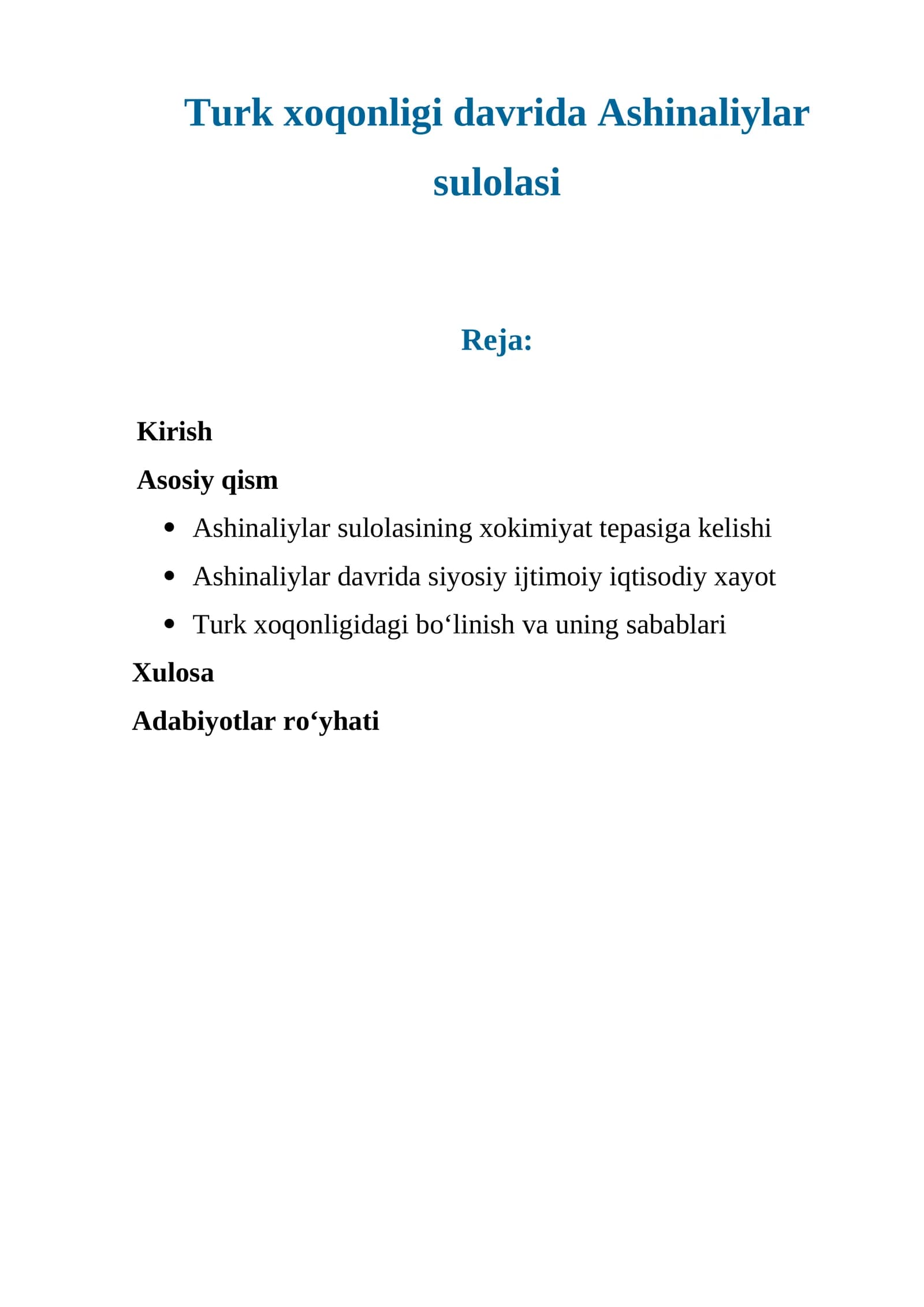 Turk xoqonligi davrida Ashinaliylar sulolasi