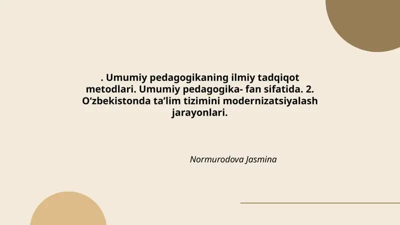 Umumiy pedagogikaning ilmiy tadqiqot metodlari