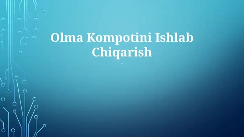 Olma Kompotini Ishlab Chiqarish
