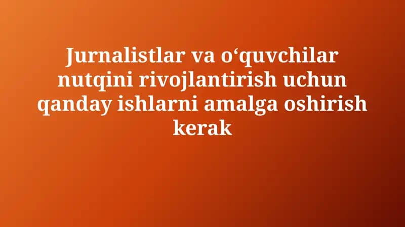 Nutqni rivojlantirish