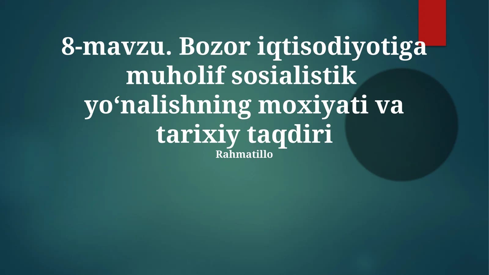 Bozor iqtisodiyotiga muholif sosialistik yo‘nalishning moxiyati va tarixiy taqdiri