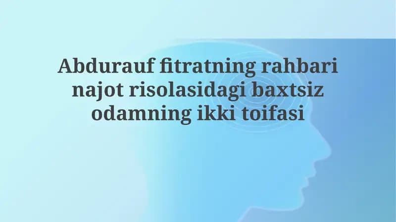 Abdurauf Fitratning Najot Risolasi