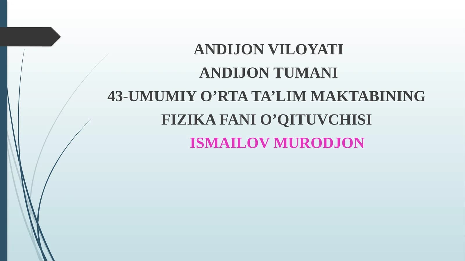 10-sinf Fizika dars ishlanma. Oddiy mexanizmlar. Blok, qiya tekislik, vint, pona va chig'iriqning qo'llanilishi