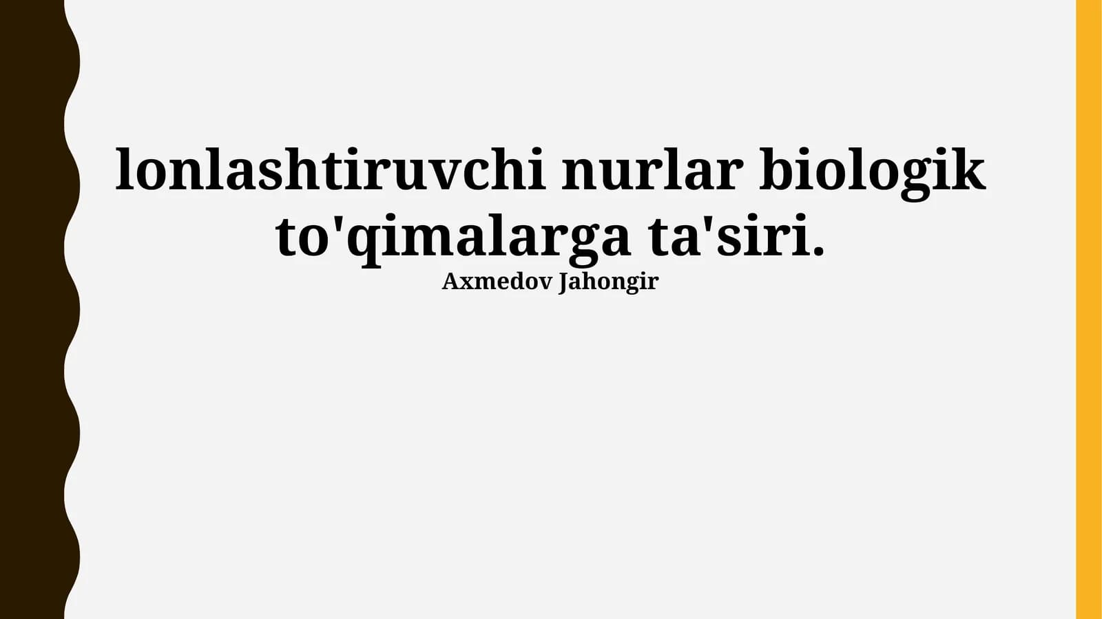 Ionlashtiruvchi nurlanishning biologik ta'siri mexanizmlari