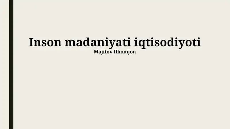 Inson madaniyati iqtisodiyoti