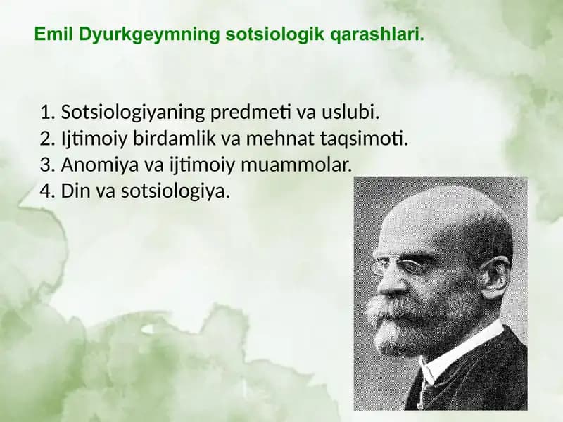 Emil Dyurkgeymning sotsiologik qarashlari