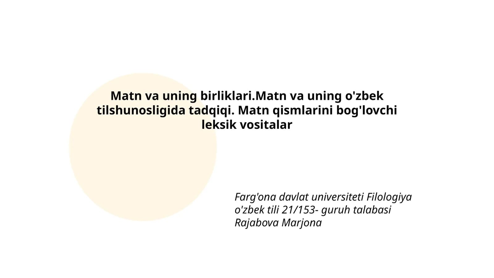 Matn va uning birliklari