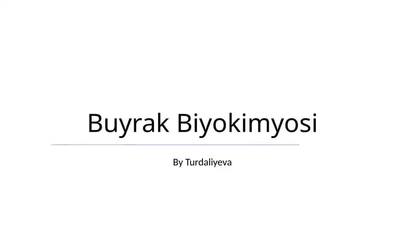 Buyrak Biyokimyosi