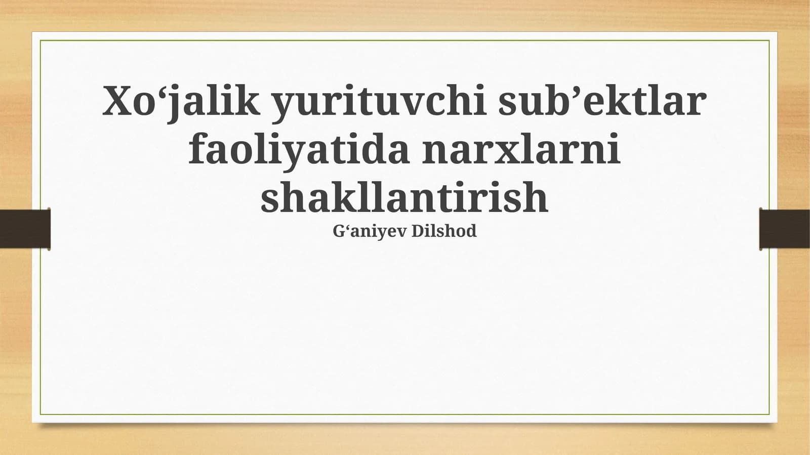 Narx shakllanishining asosiy omillari va usullari