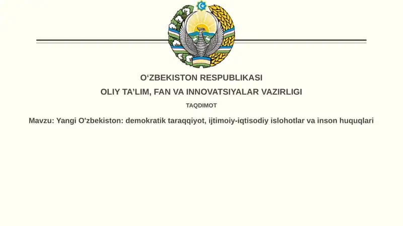 Demokratik rivojlanish va Inson Huquqlari Ta'minoti