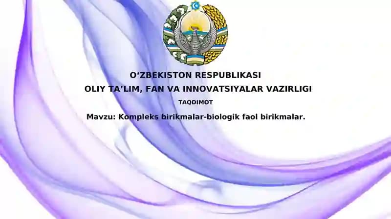 Kompleks birikmalar-biologik faol birikmalar