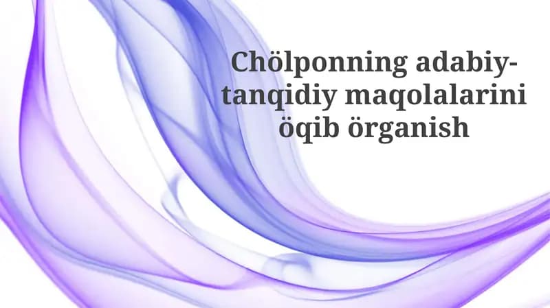 Chölponning adabiy-tanqidiy maqolalari