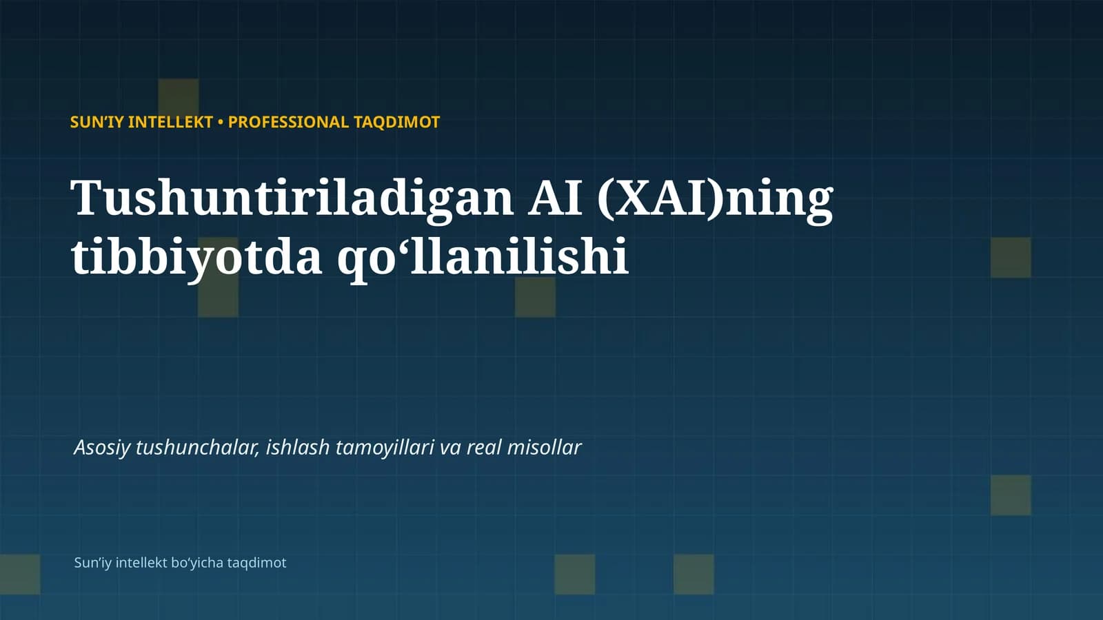 Tushuntiriladigan AI (XAI)