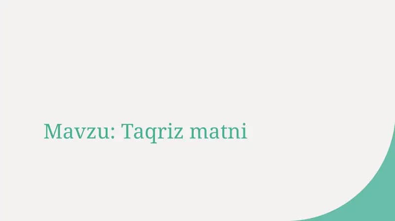 Taqriz matni