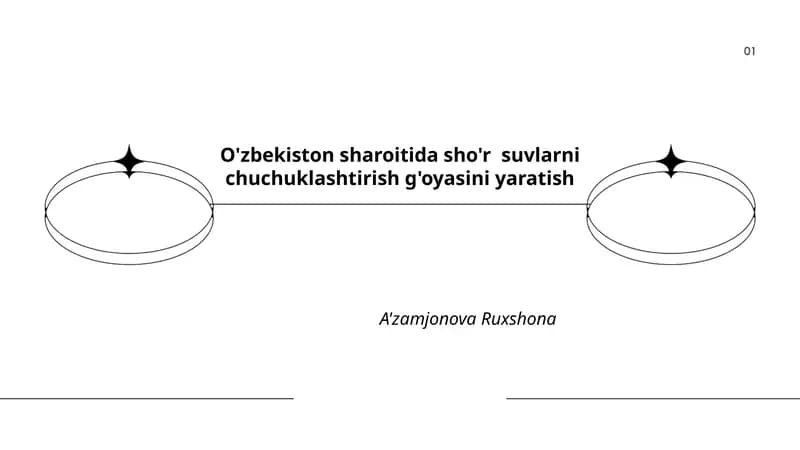 O'zbekiston sharoitida sho'r suvlarni chuchuklashtirish g'oyasini yaratish