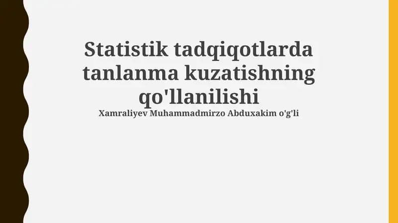 Namuna olish usullari