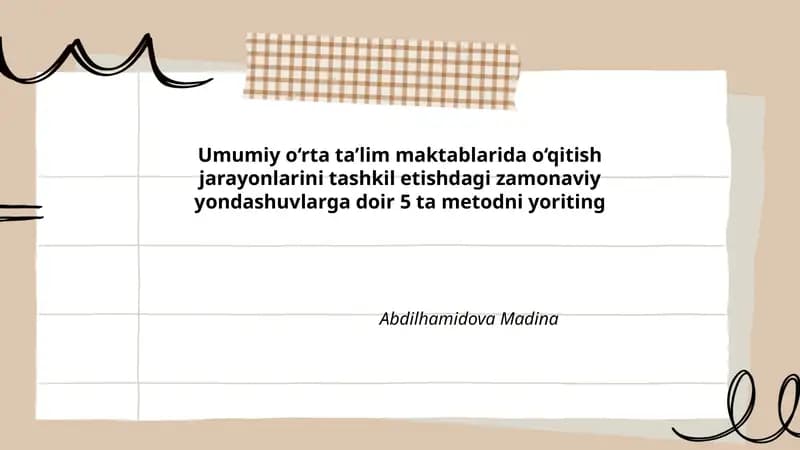 5 ta metodni yoriting