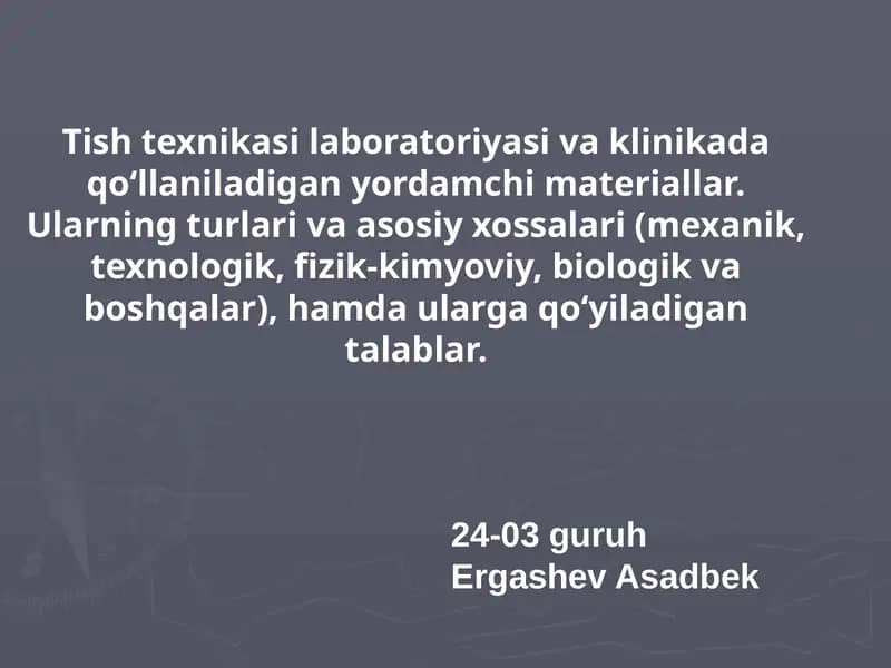 Yordamchi materiallar
