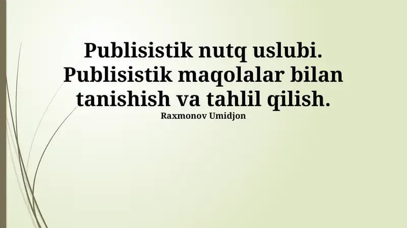 Publisistik nutq uslubi