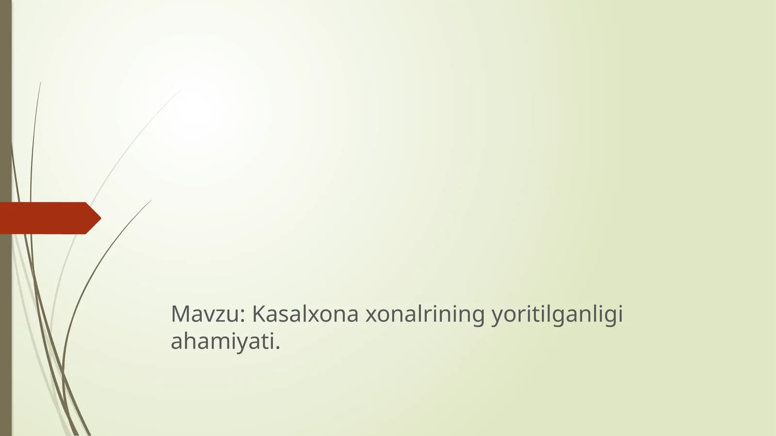 Kasalxonaxonalrining yoritilganligiahamiyati
