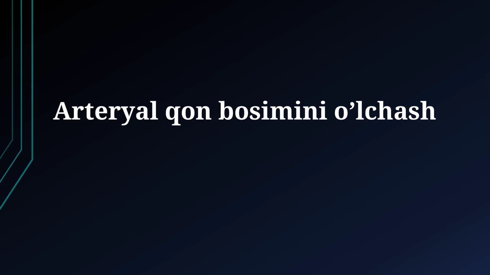 Arteryal qonbosiminio’lchash