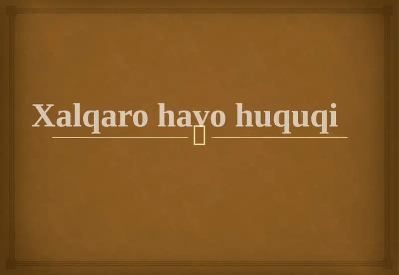 Xalqaro havo huquqi