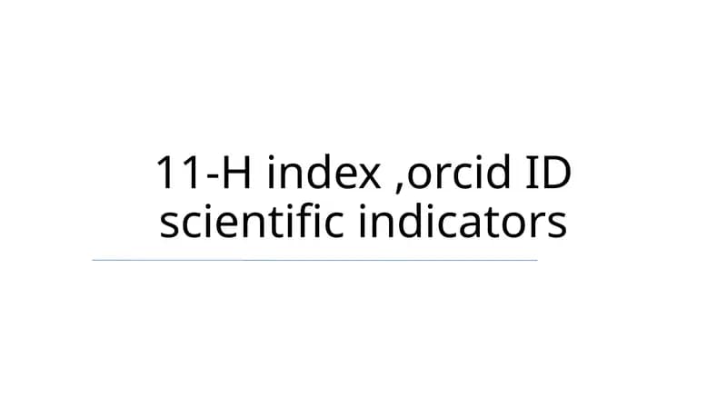 ORCID ID and h-index Integration