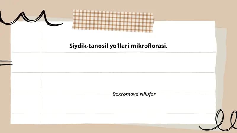 Siydik-tanosil yo'llari mikroflorasi