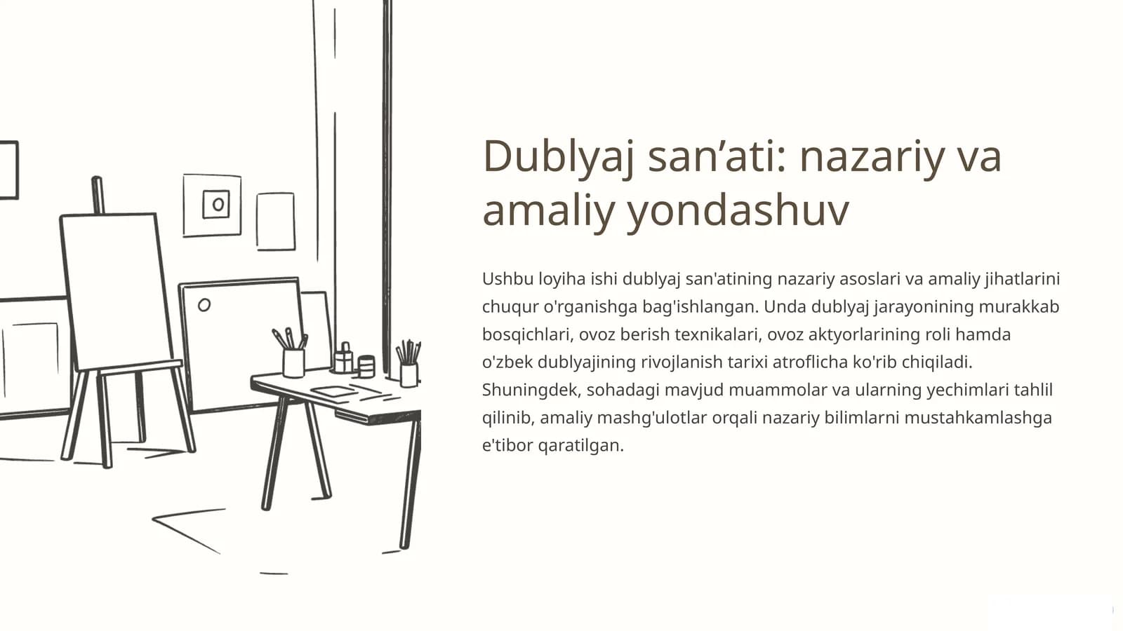Dublyaj san’ati: nazariy va amaliy yondashuv