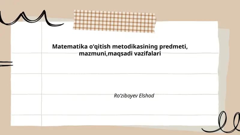 Matematika oʻqitish metodikasi