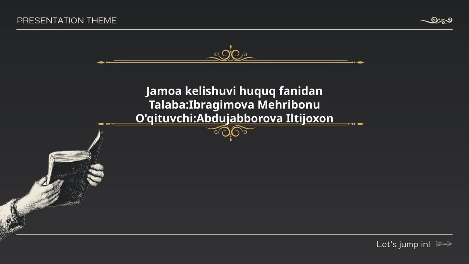 Jamoa kelishuvi huquq fanidan