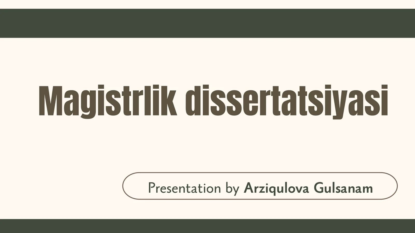 Magistrlik dissertatsiyasi