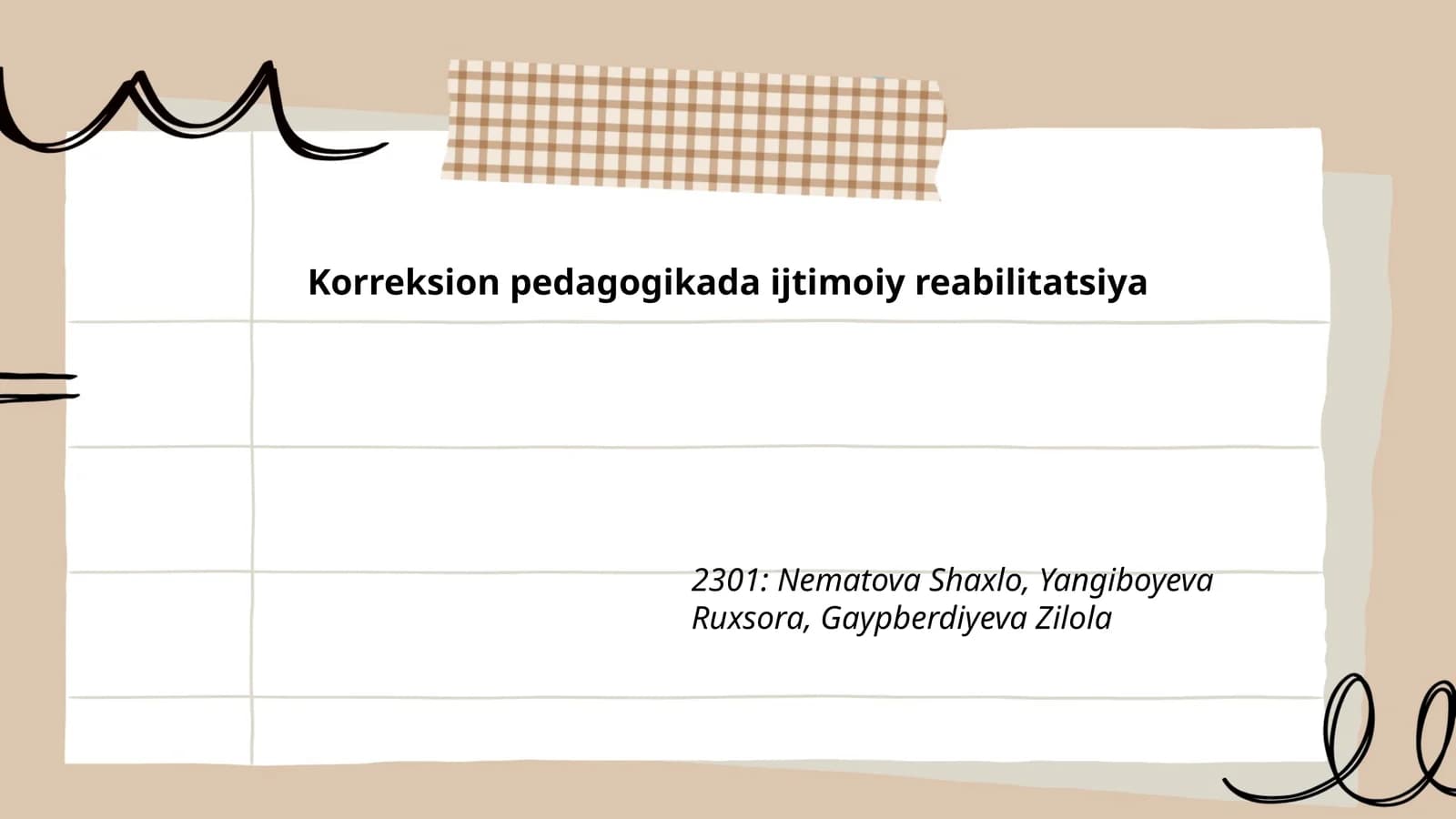 Korreksion pedagogikada ijtimoiy reabilitatsiya