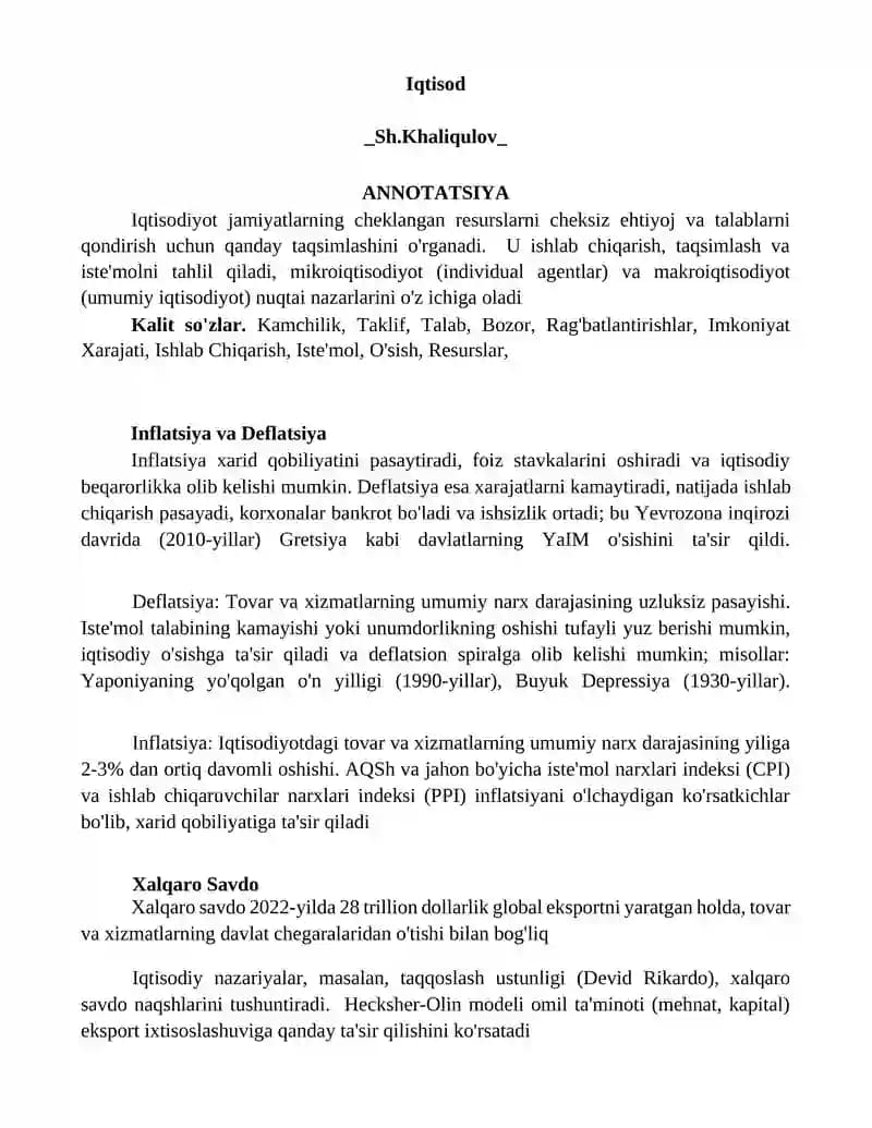 Iqtisodiyot jamiyatlarning resurslarni taqsimlash