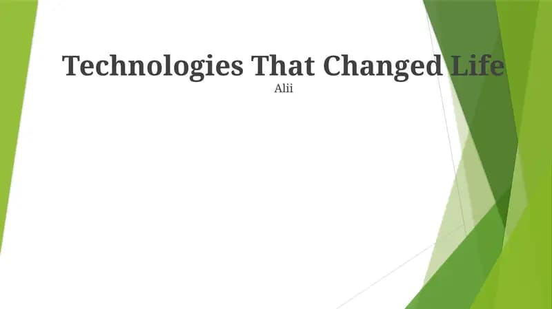 Technologies That Changed Life