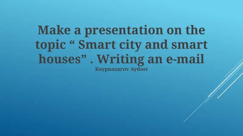 Smart City and Smart Houses Presentation