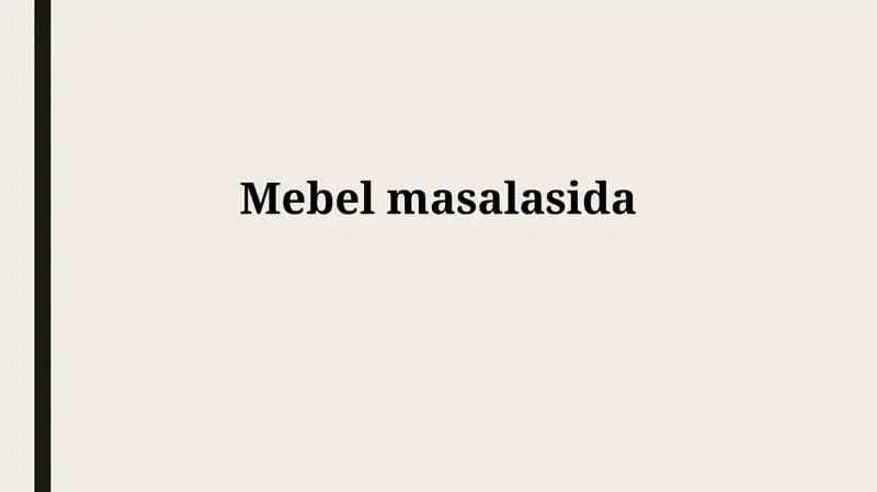 Mebel masalasida