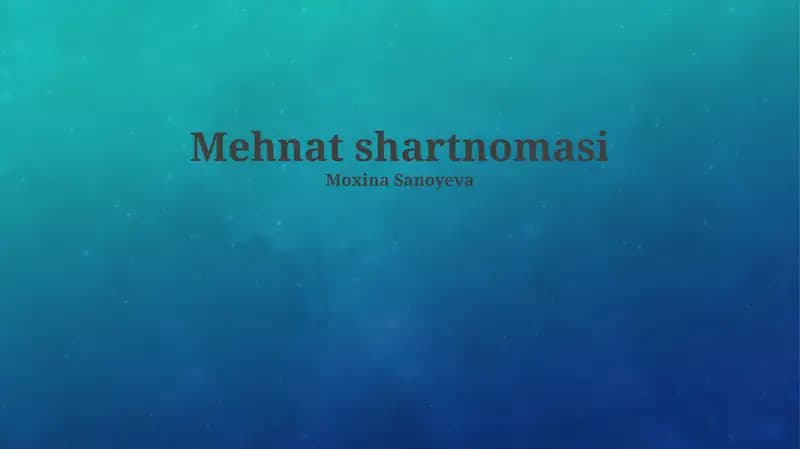Mehnat shartnomasi