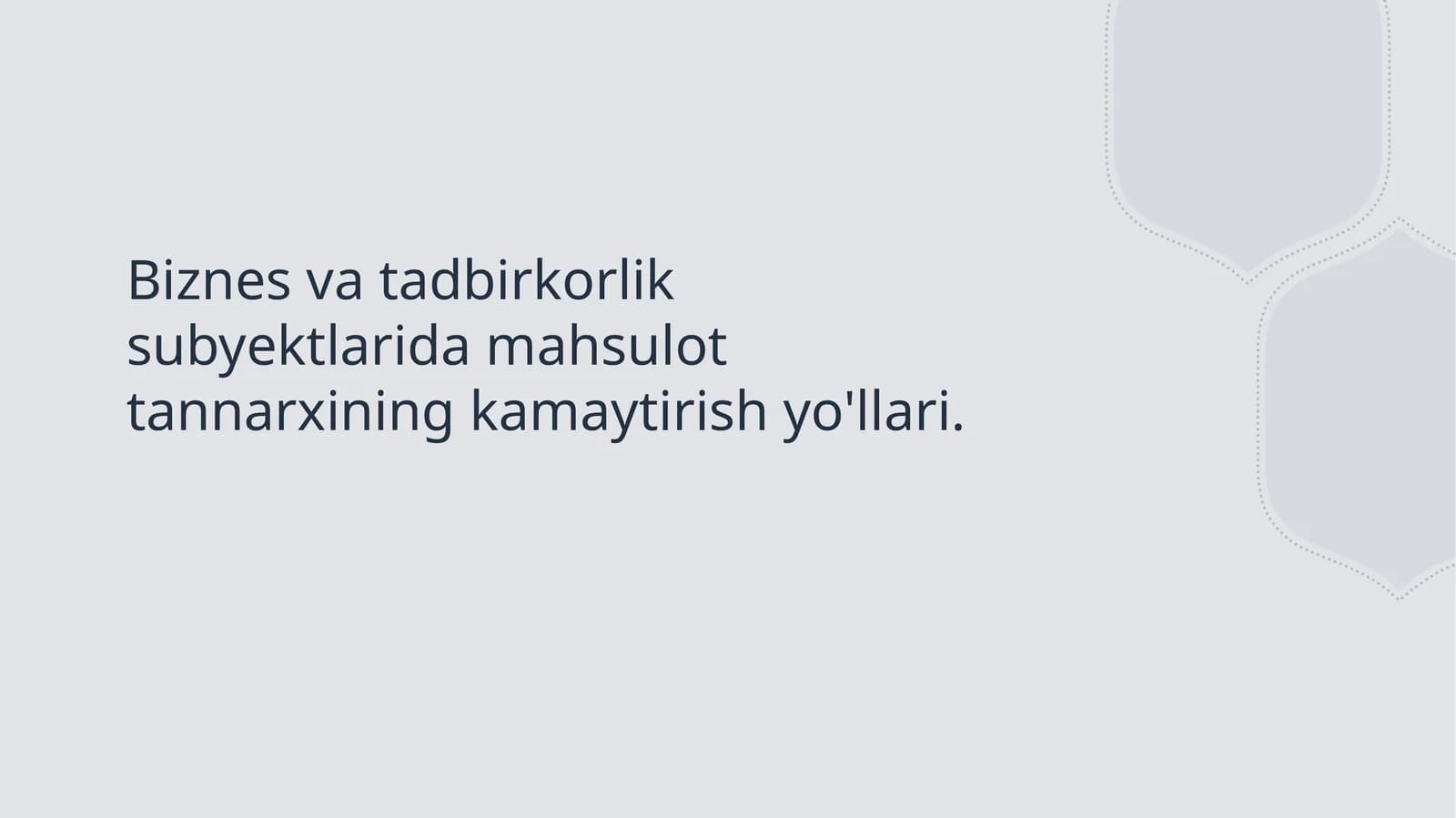 Mahsulot tan narxini kamaytirishning muhim usullari va strategiyalari