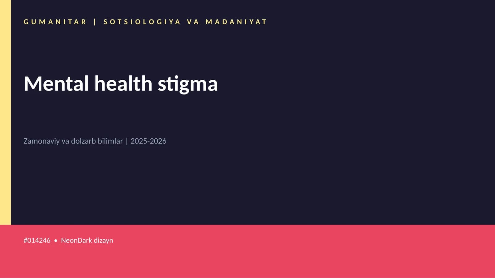 Mental health stigma