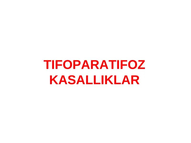TIFOPARATIFOZ KASALLIKLAR